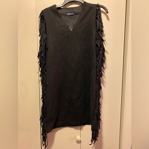 Relish Noless Black Fringe Sleeveless Dress